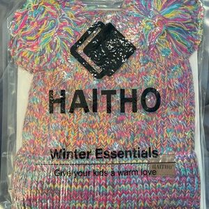 Multicolor Pom-Pom Knit Hat for Kids